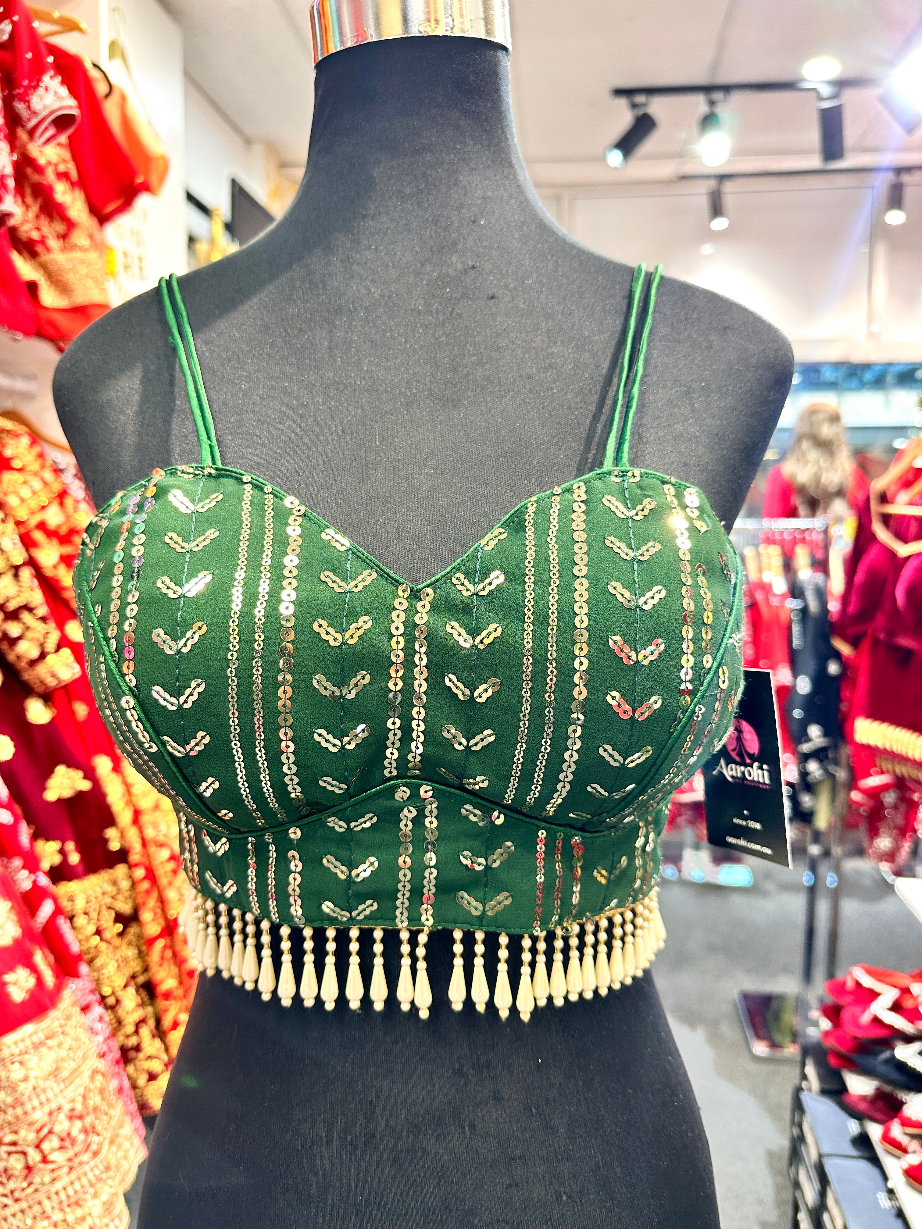 Designer Tube Blouse Green